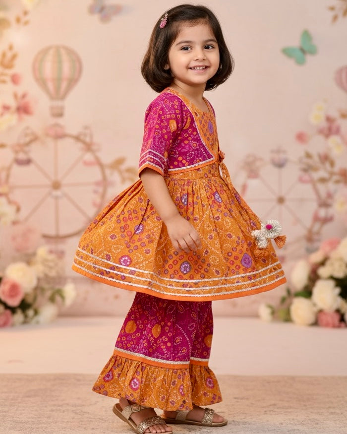 Rani Orange Sharara Set