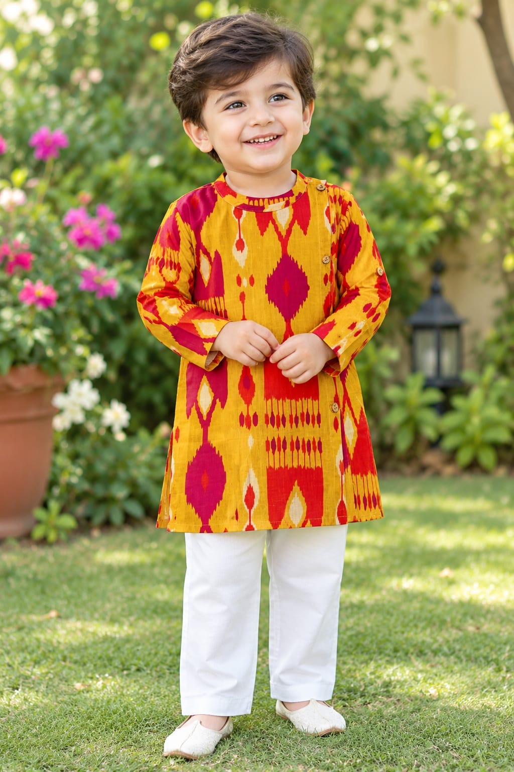 Rajwadi Mustard Kurta Set