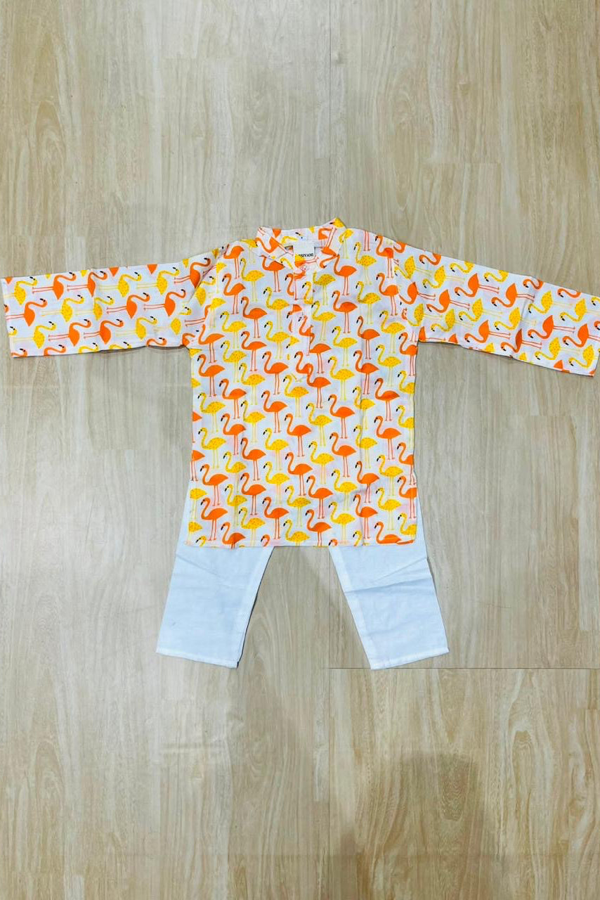 Flamingo Yellow Kurta Set