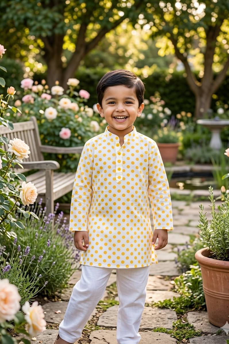 Kesari Dot Kurta Pyjama