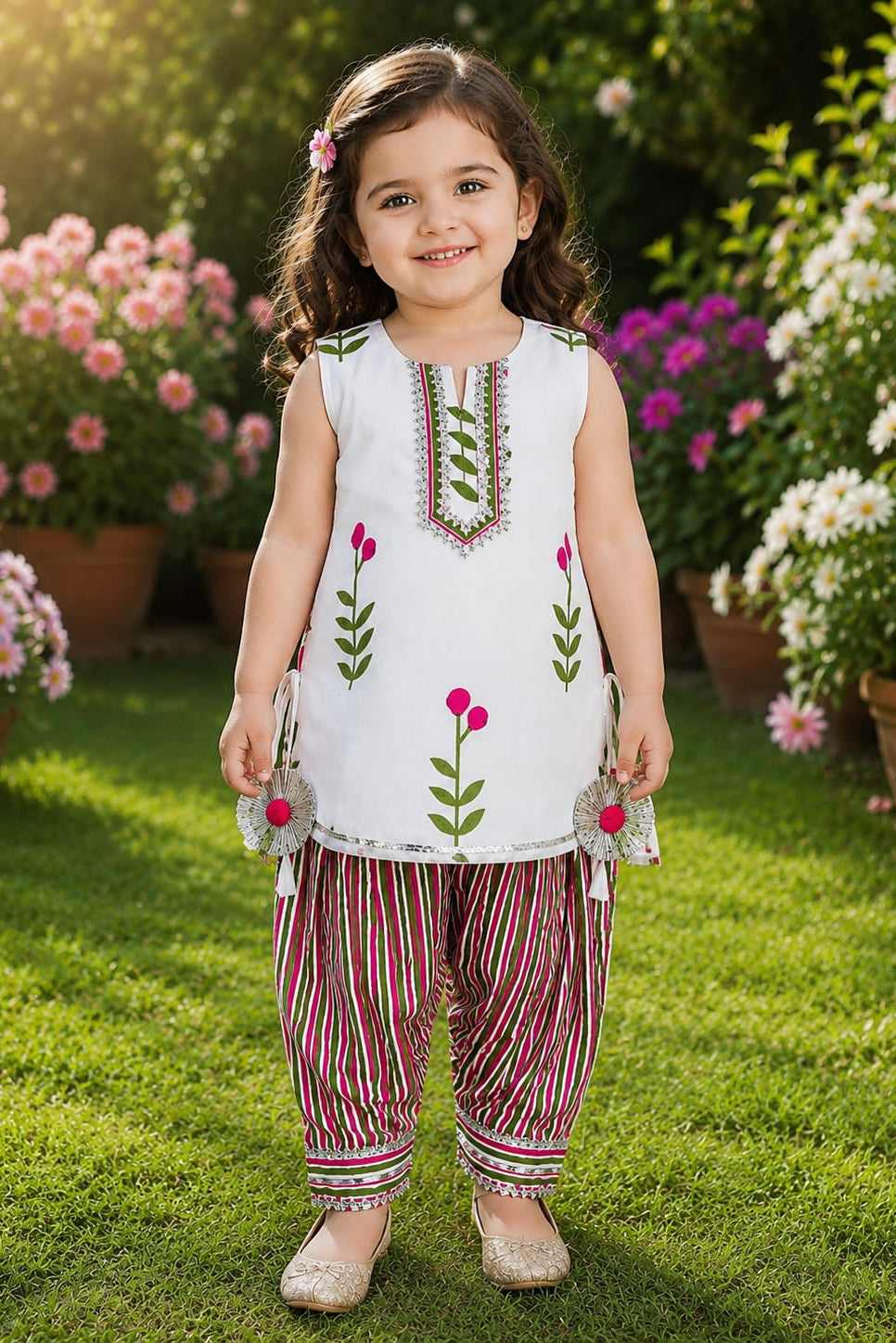 Phoolwari Pathani Set