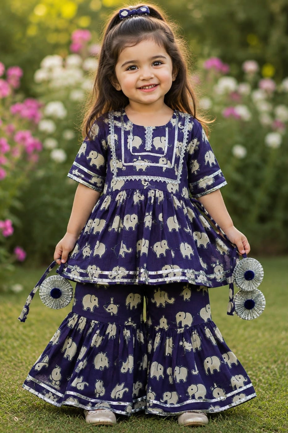 Elephant Purple Sharara