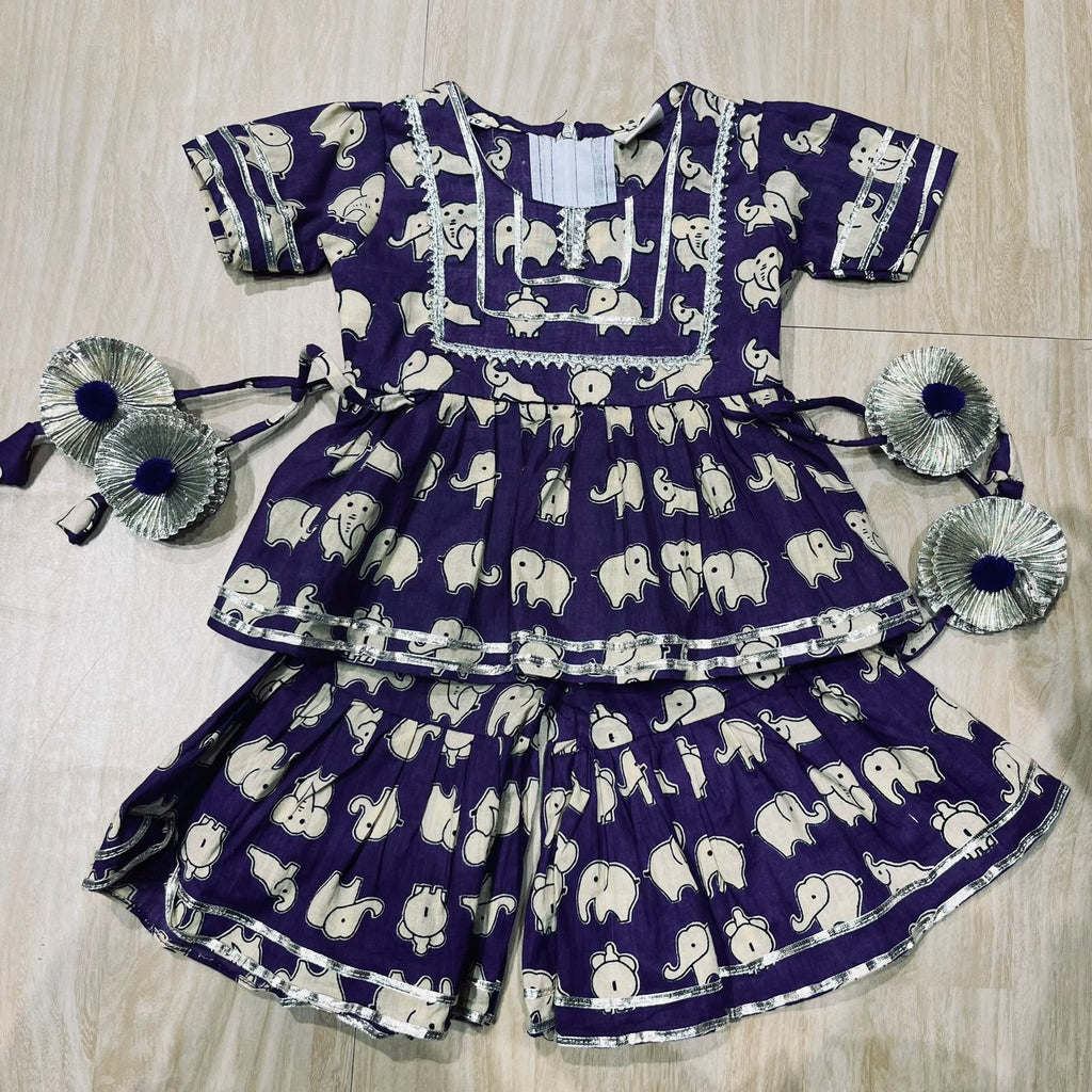 Elephant Purple Sharara