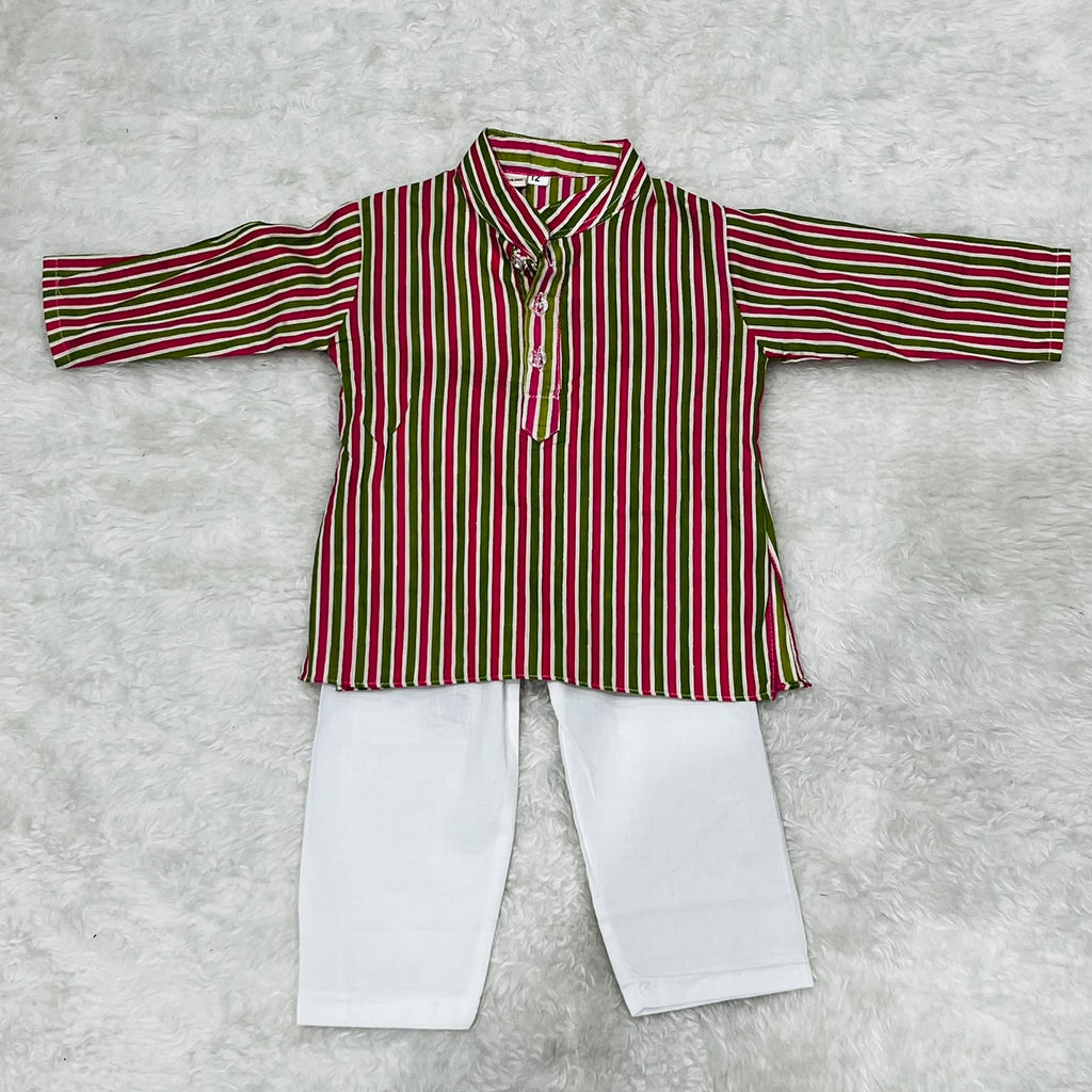 Phoolwari Stripe Kurta Set