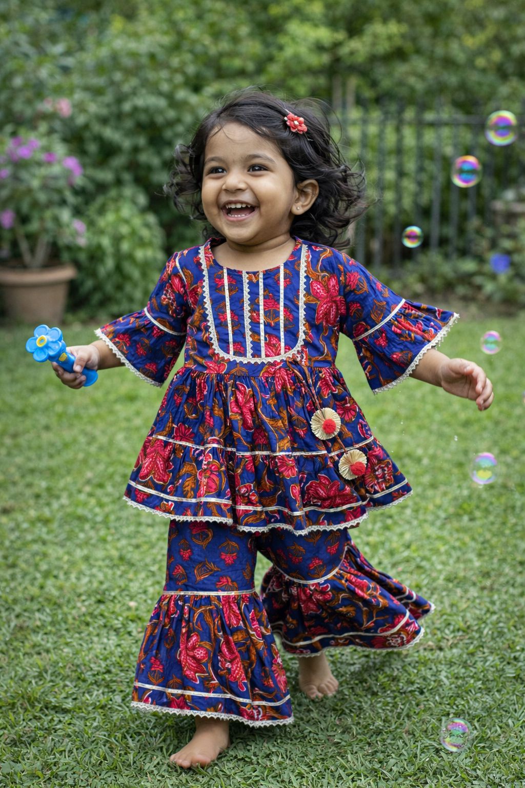 Royal Blue Sharara Set