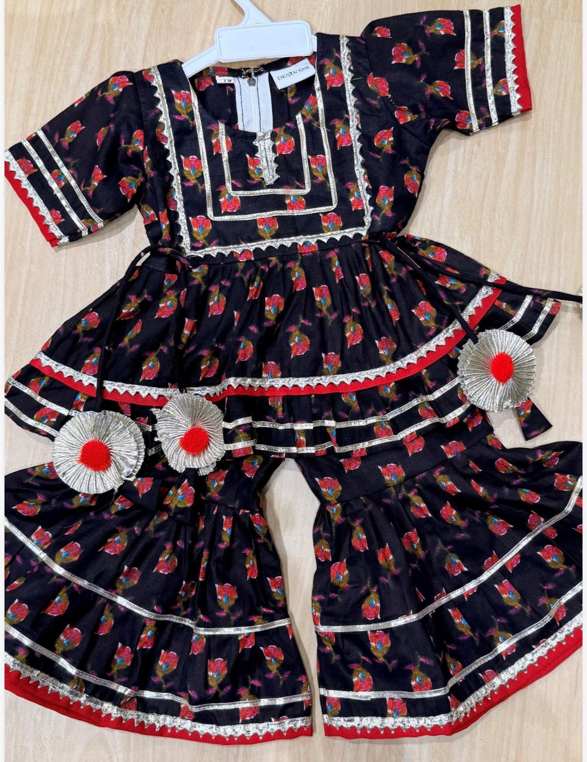 Black Sharara Set