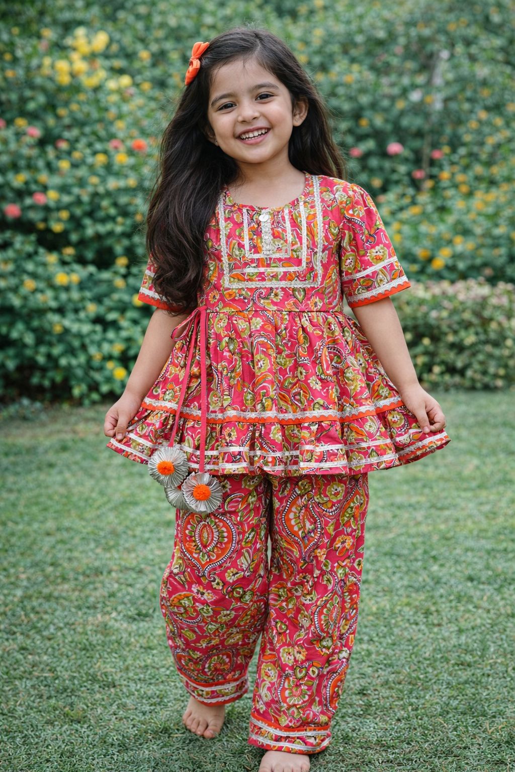 Florescent Pink Sharara Set