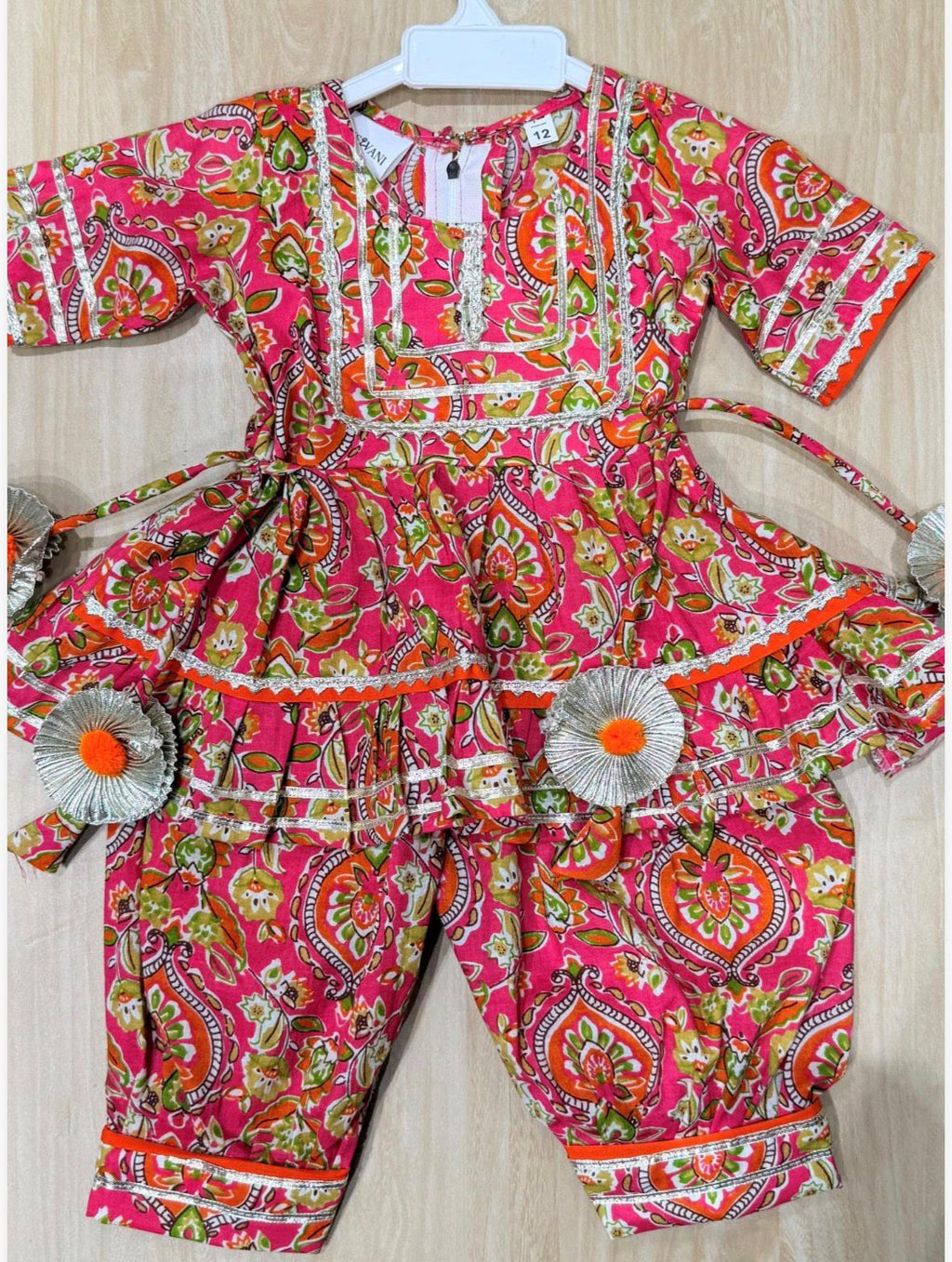 Florescent Pink Sharara Set