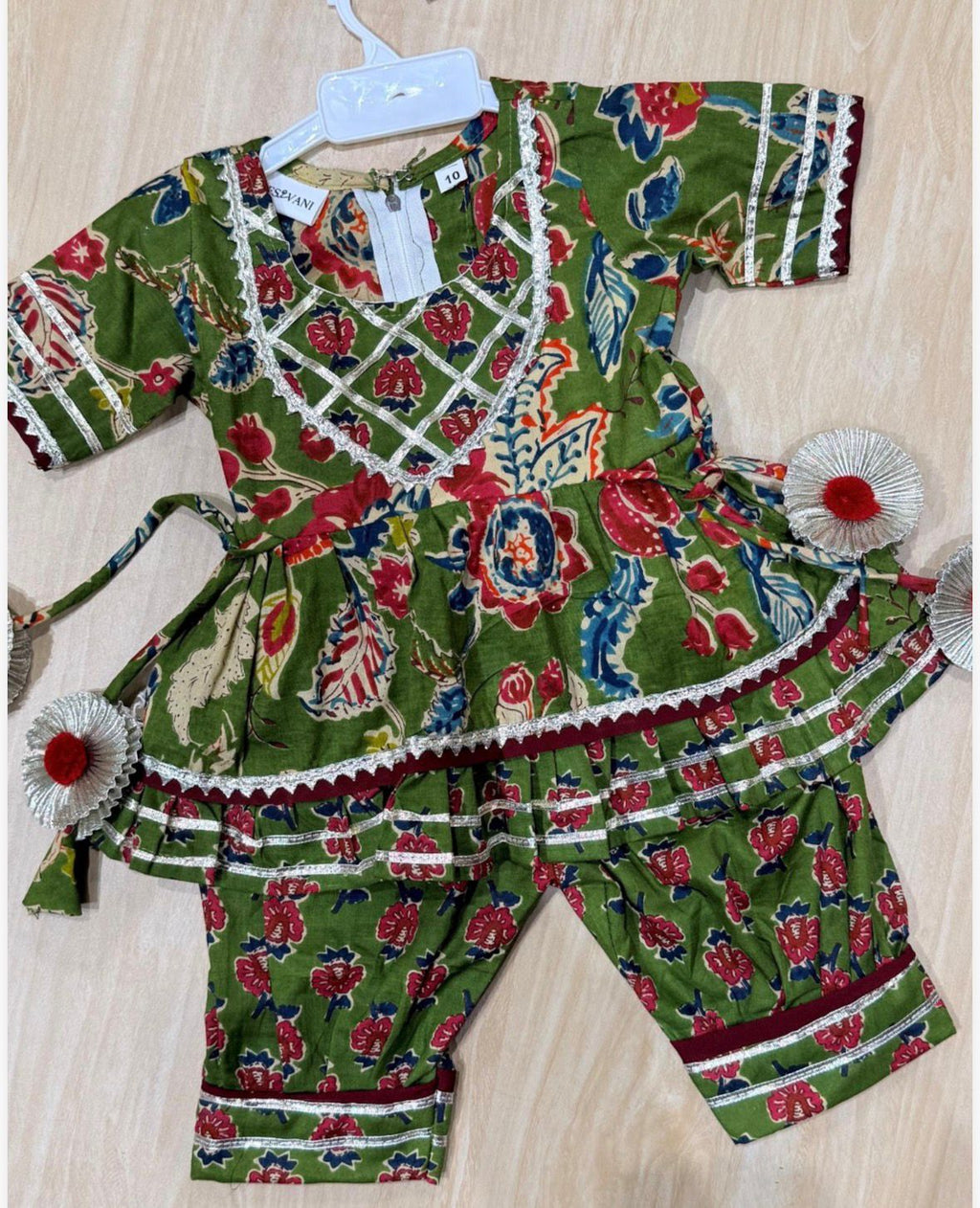 Green Pathani Shalwar Set