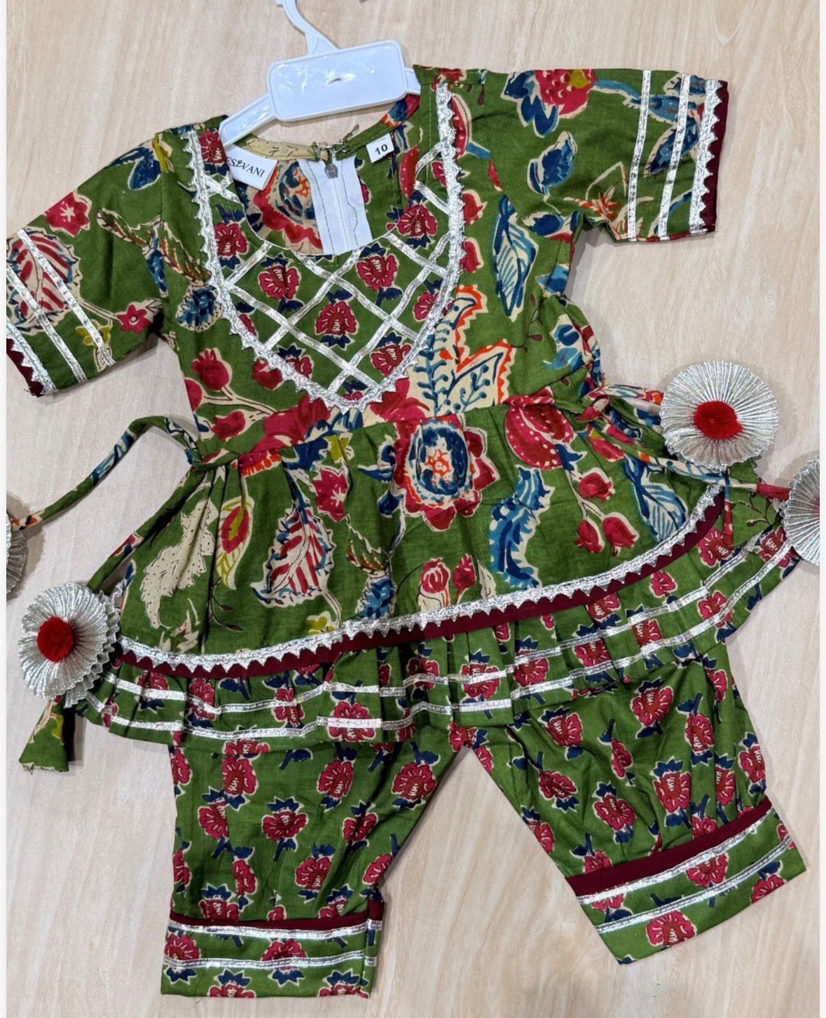 Green Pathani Shalwar Set