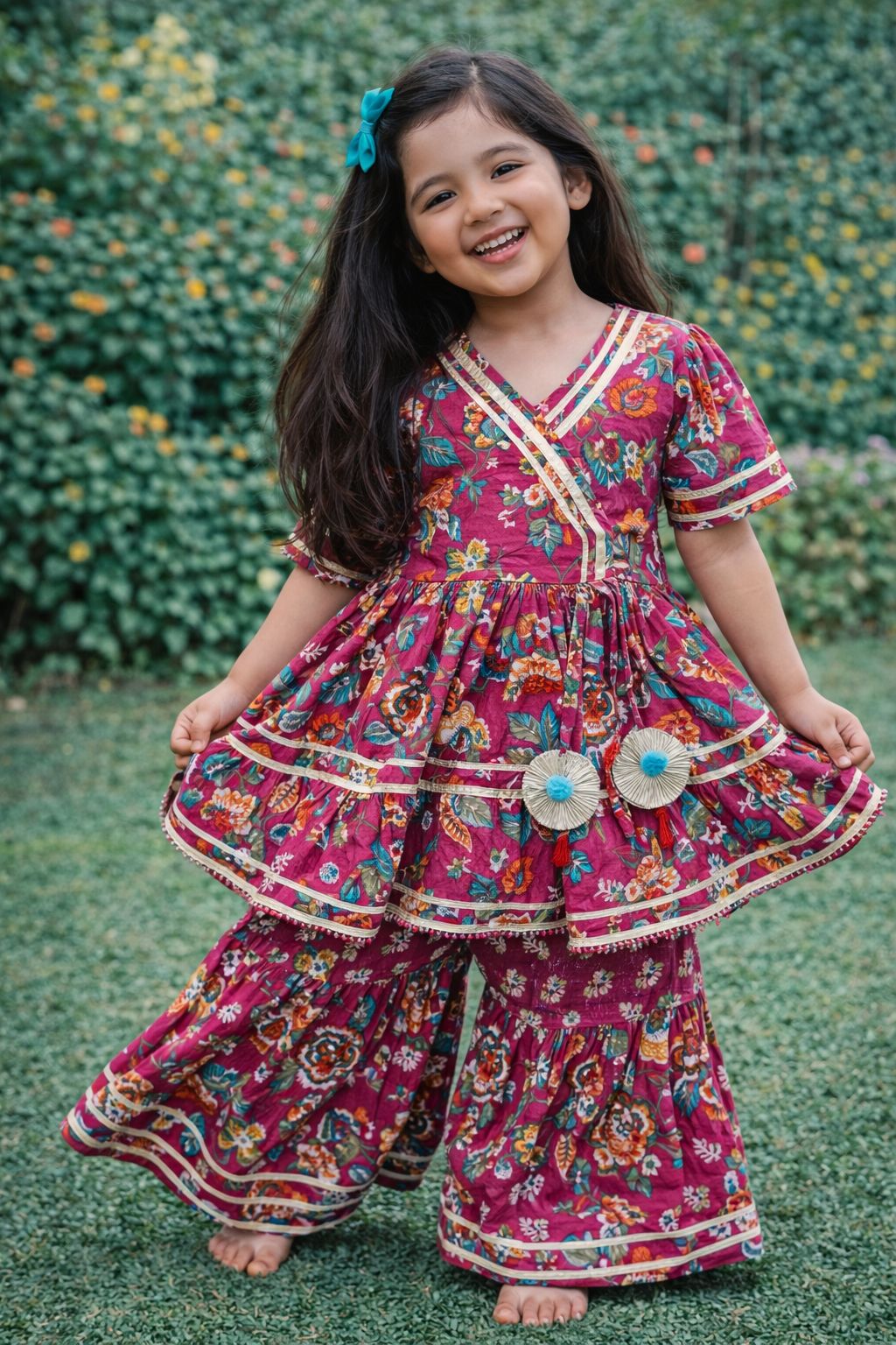 Magenta Pink Sharara Set