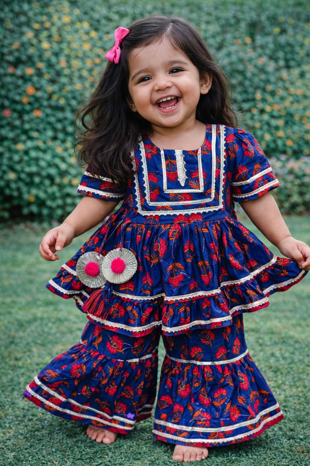 Imperial Blue Sharara Set