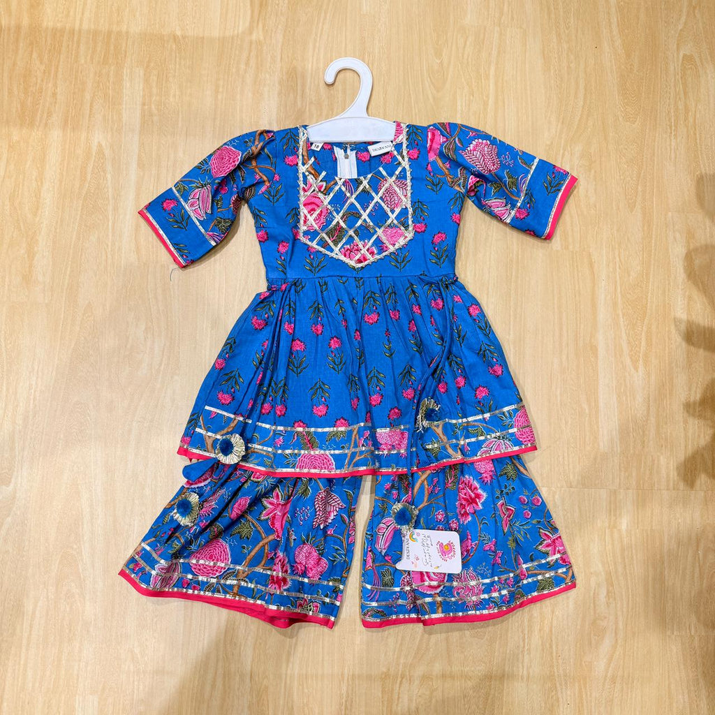 Bright Blue Sharara Set