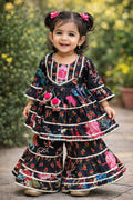 Black Floral Sharara Set