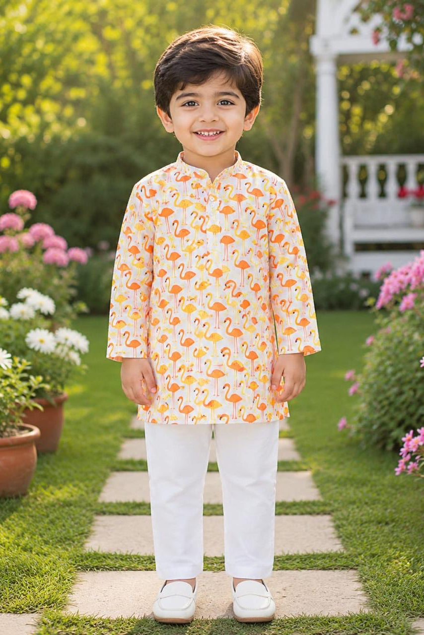 Flamingo Yellow Kurta Set