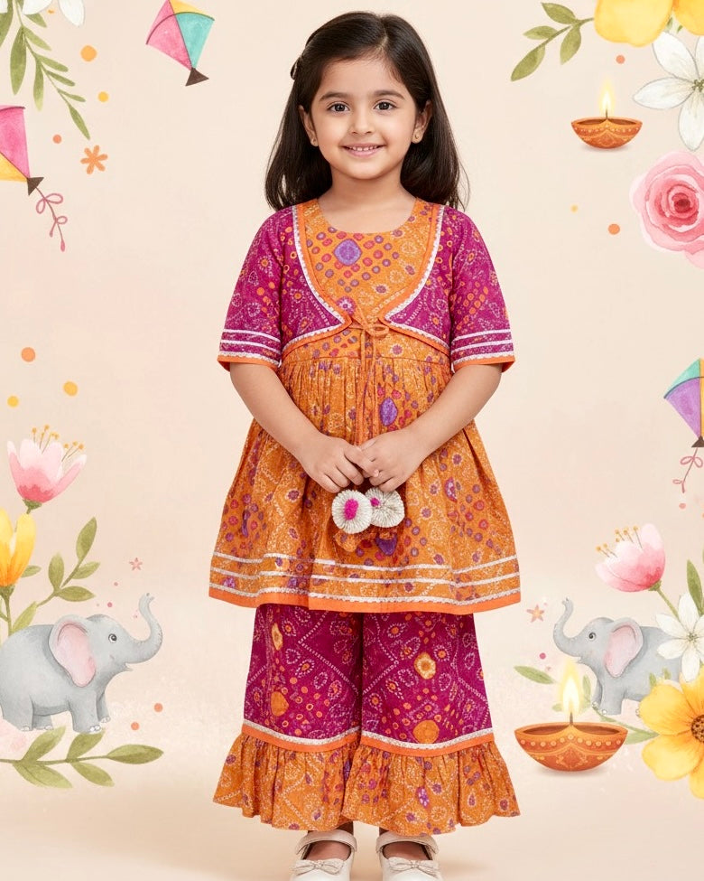 Rani Orange Sharara Set