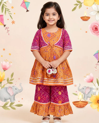 Rani Orange Sharara Set